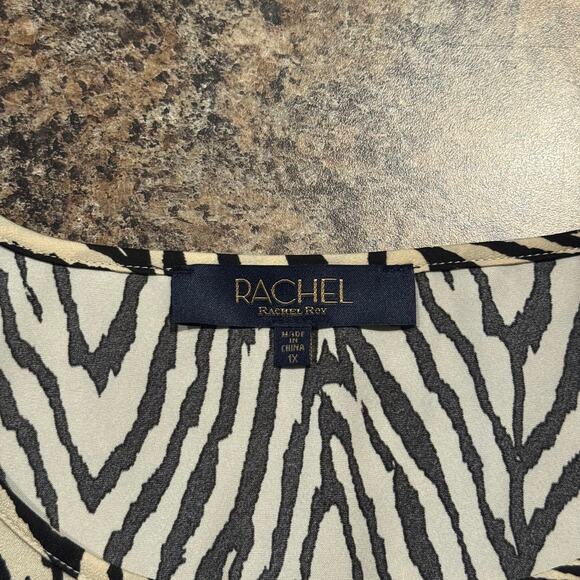 NWT Rachel Rachel Roy Tank Top Zebra Boho Safari Minimalist Neutral Statement 1X - Picture 3 of 7